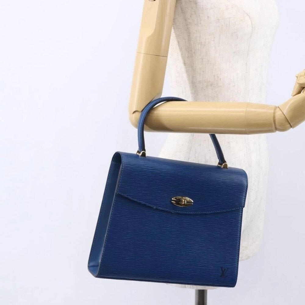 LOUIS VUITTON Epi Malesherbes Hand Bag Blue